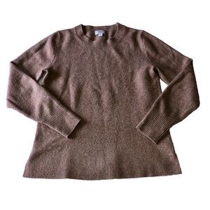 J.Crew Women’s Extra Soft Sweater Split Hem Brown Wool Blend Size Small